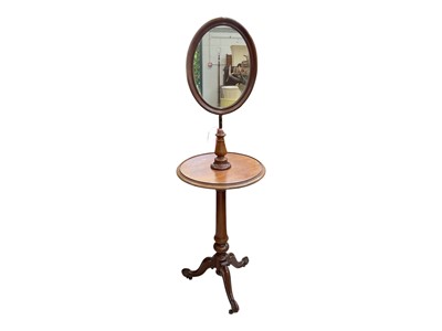 Lot 5344 - 19th century mahogany shaving stand