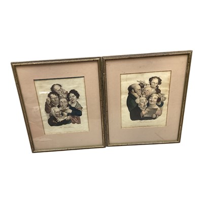 Lot 5205 - Two 19th century coloured engravings after Louis-Leopold Boilly (1761-1845), The Concerte and The five Senses, published by 'Le Petit, Anglesea St'