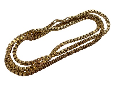 Lot 88 - 9ct gold box link chain, 56cm long