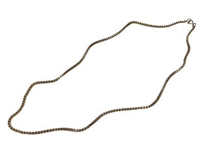 Lot 88 - 9ct gold box link chain, 56cm long