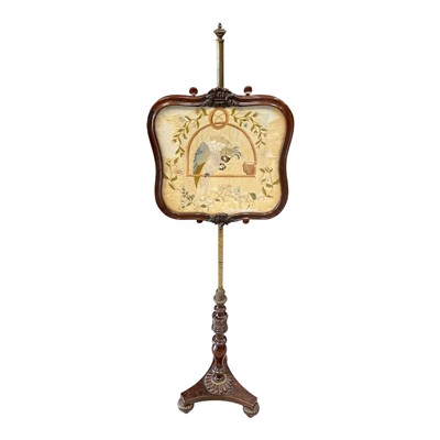 Lot 1382 - Regency rosewood pole screen