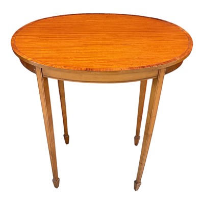 Lot 1390 - Edwardian oval satinwood occasional table, on square tapering legs