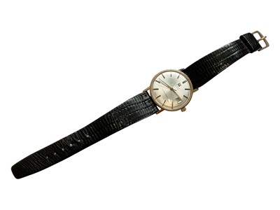 Lot 73 - Tissot Visodate Seastar Seven gold cased wristwatch on black leather strap. Case diameter 33mm