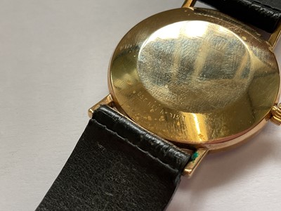 Lot 73 - Tissot Visodate Seastar Seven gold cased wristwatch on black leather strap. Case diameter 33mm