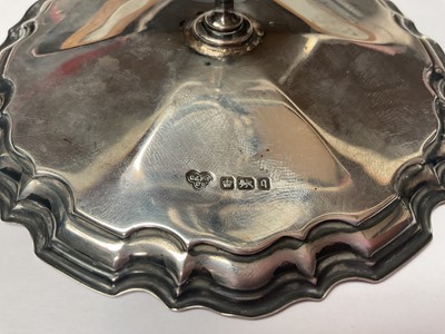 Lot 97 - Edwardian miniature silver tripod wine table with piecrust edge (Sheffield 1908)