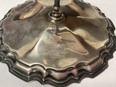 Lot 97 - Edwardian miniature silver tripod wine table with piecrust edge (Sheffield 1908)