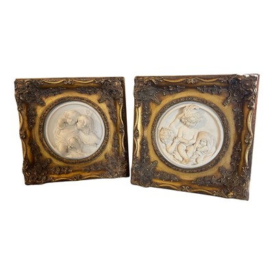 Lot 156 - Pair of marble relief panels