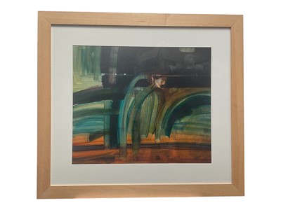 Lot 283 - Lenore Howard (contemporary) oil on board, abstract, homage to Ivon Hitchens, signed and dated '05, 59 x 64cm, glazed frame