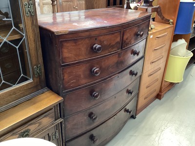 Lot 5380 - 19th century mahogany bow fronted chest of drawers, 102cm wide x 51cm deep x 122cm tall