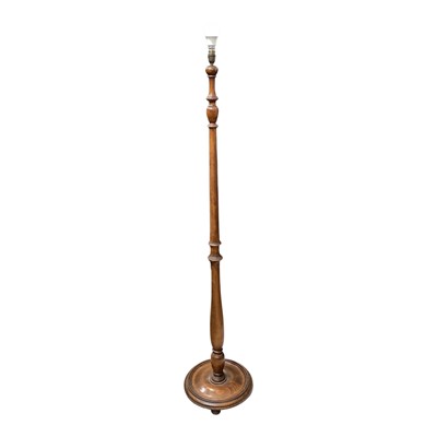 Lot 5336 - Wooden standard lamp with turned stem, 175cm tall