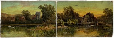 Lot 265 - John Allan (1893 - 1979) oil on board, a pair, A view near Crawsham and another, one signed and...