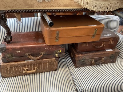 Lot 5388 - Five vintage leather cases