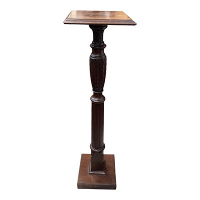 Lot 5391 - Antique mahogany torchère measuring, 120cm tall