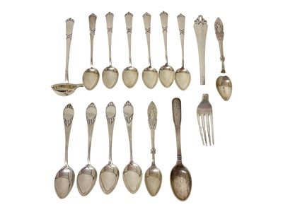 Lot 106 - Group of Danish silver and plated flatware, various makers
