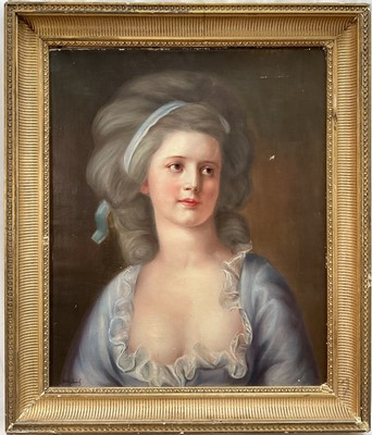 Lot 274 - Manner of Alexander Kucharski, oil on canvas, Portrait of a young lady, bearing signature, 55cm x 45cm, in gilt frame
