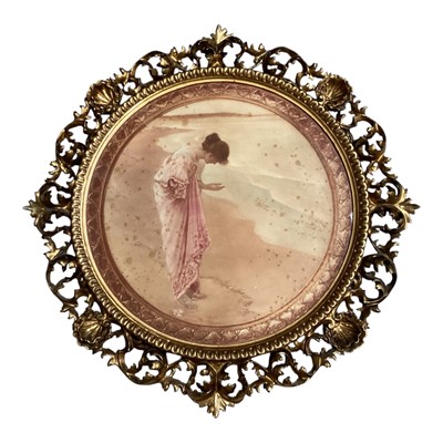 Lot 5420 - Antique print of 'The Sea Hath it’s Pearls' by William H. Margetson, in ornate gilt circular frame, 51cm diameter