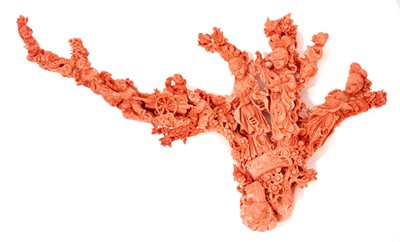 Lot 858 - Chinese coral sculpture