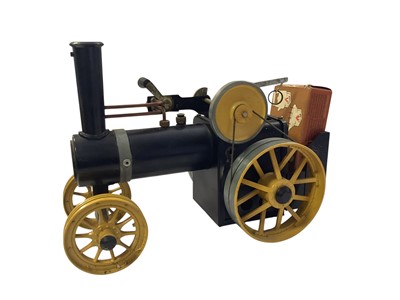 Lot 1749 - Mamod TE1A live steam tractor with lumber wagon (1)