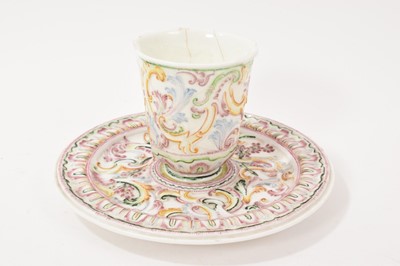 Lot 97 - 18th century Italian soft paste porcelain cup and saucer