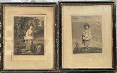 Lot 314 - Two late 18th century engravings after Joshua Reynolds, 'Sylvia' and 'Collina', by J. Jones London 1791 and 1792 respectively, each 30cm x 23cm, in glazed Hogarth frames (2)