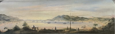 Lot 315 - After William Mein Smith, The Harbour of Port Nicholson and the Town of Wellington 1842, limited edition print issued 1983, 15cm x 52cm, together with another print after Thorburn, Mallards, 30...
