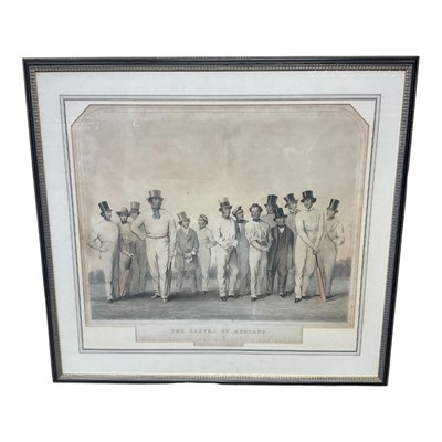 Lot 1129 - The Eleven of England, Selected to Contend in the Great Cricket Matches of the North for the Year 1847, by Nicholas Felix. Original lithograph by N. Ploszczynski after a painting by Nicholas Fel...