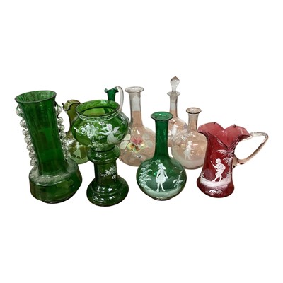 Lot 5023 - Collection of Victorian Mary Gregory glassware