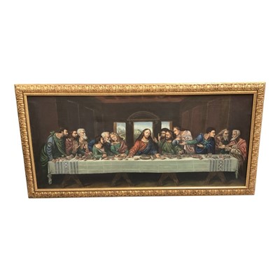 Lot 5172 - Italian oil on canvas in gilt frame 'The Last Supper' signed and dated