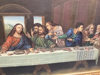 Lot 5172 - Italian oil on canvas in gilt frame 'The Last Supper' signed and dated