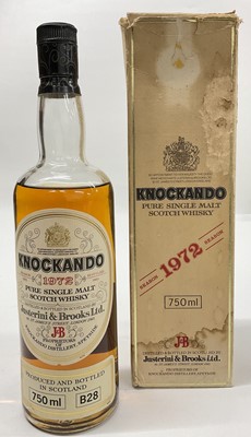 Lot 5 - Knockando Pure Single Malt Scotch Whisky, 1972, distilled and bottled by Justerini & Brooks, 750ml, in original card box