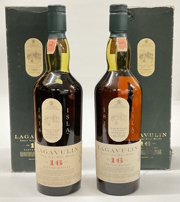Lot 8 - Lagavulin Single Islay Malt Whisky, 16 Years Old, 43%., 70cl., two bottles, in original card boxes