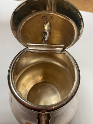 Lot 96 - 1920s silver coffee pot with stained wood handle and knop (Birmingham 1926), maker S W Smith & Co. 19cm overall height