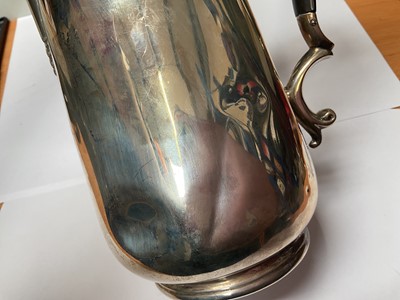 Lot 99 - 1920s silver coffee pot with ebonised wood handle and knop (Sheffield 1924)