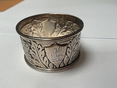Lot 102 - 1960s silver sugar caster, silver cream jug, Edwardian silver napkin ring, pair of Victorian silver sugar tongs and an Edwardian silver cased pocket watch (5)