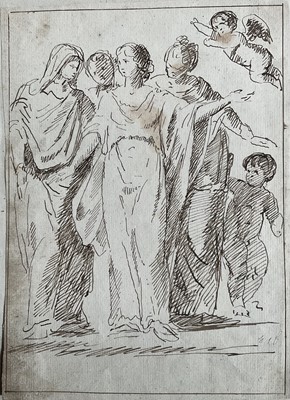 Lot 1116 - 18th century Old Master drawing, pen and ink, 21cm x 15.5cm, unframed