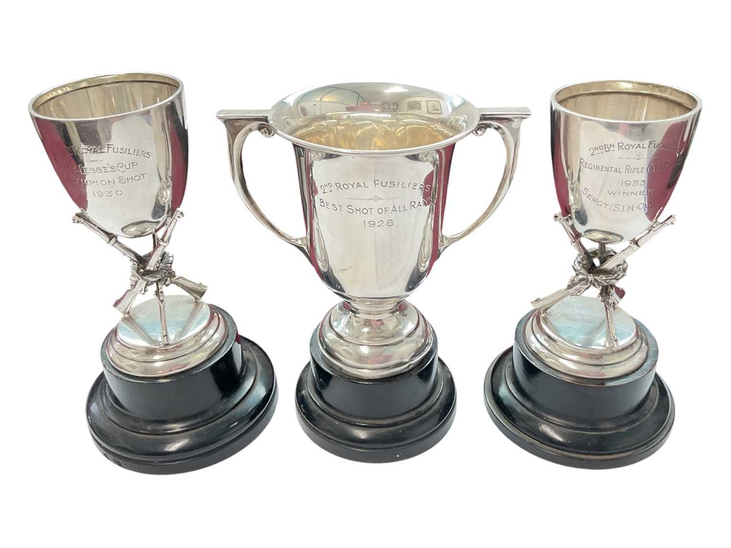 Lot 149 - Three silver shooting trophies