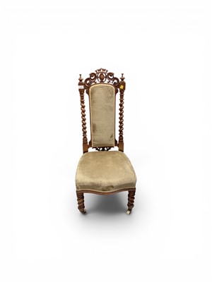 Lot 5303 - Victorian carved walnut occasional chair