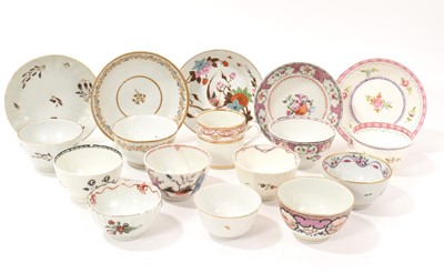 Lot 48 - Group of New Hall tea bowls and saucers, various patterns, circa 1800, with other early 19th century English porcelain