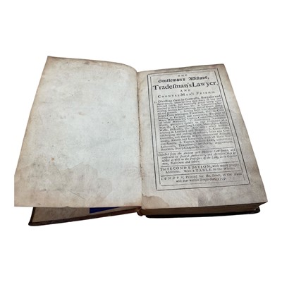 Lot 1361 - The Gentleman's assistant - Tradesman's Lawyer, 1709 second edition
