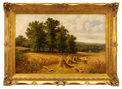 Lot 1008 - Samuel James Clark (1841-1928) oil on canvas - Harvest Time, apparently unsigned, 50cm x 75cm, in glazed gilt frame