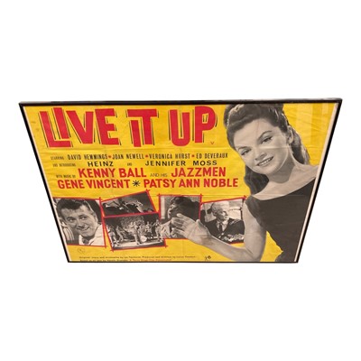 Lot 2702 - 1963 quad poster for Live it up, framed