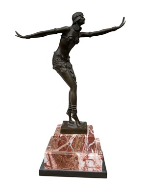 Lot 157 - After Chiparus bronze figure of a flapper