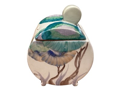 Lot 2258 - Clarice Cliff Viscaria preserve pot and cover