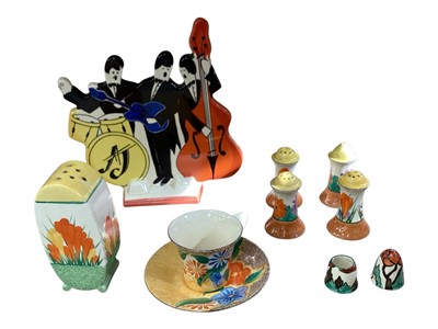 Lot 2259 - Collection of Clarice Cliff pottery, pepper pots etc