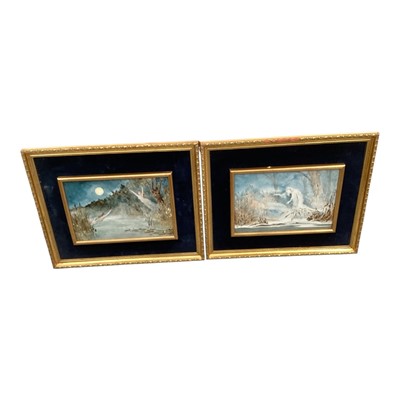 Lot 879 - Pair of Victorian paintings on porcelain plaques depicting ethereal figures