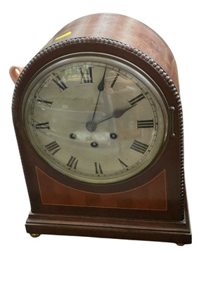 Lot 154 - Large Edwardian domed mahogany chiming mantel clock