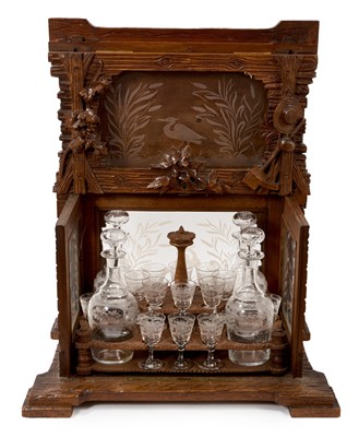 Lot 877 - Good 19th century Black Forest decanter box