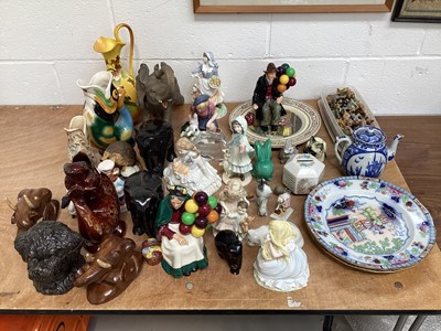 Lot 5044 - Collection of ceramics to include Coalport figures, Royal Doulton figures, Whimsies, etc