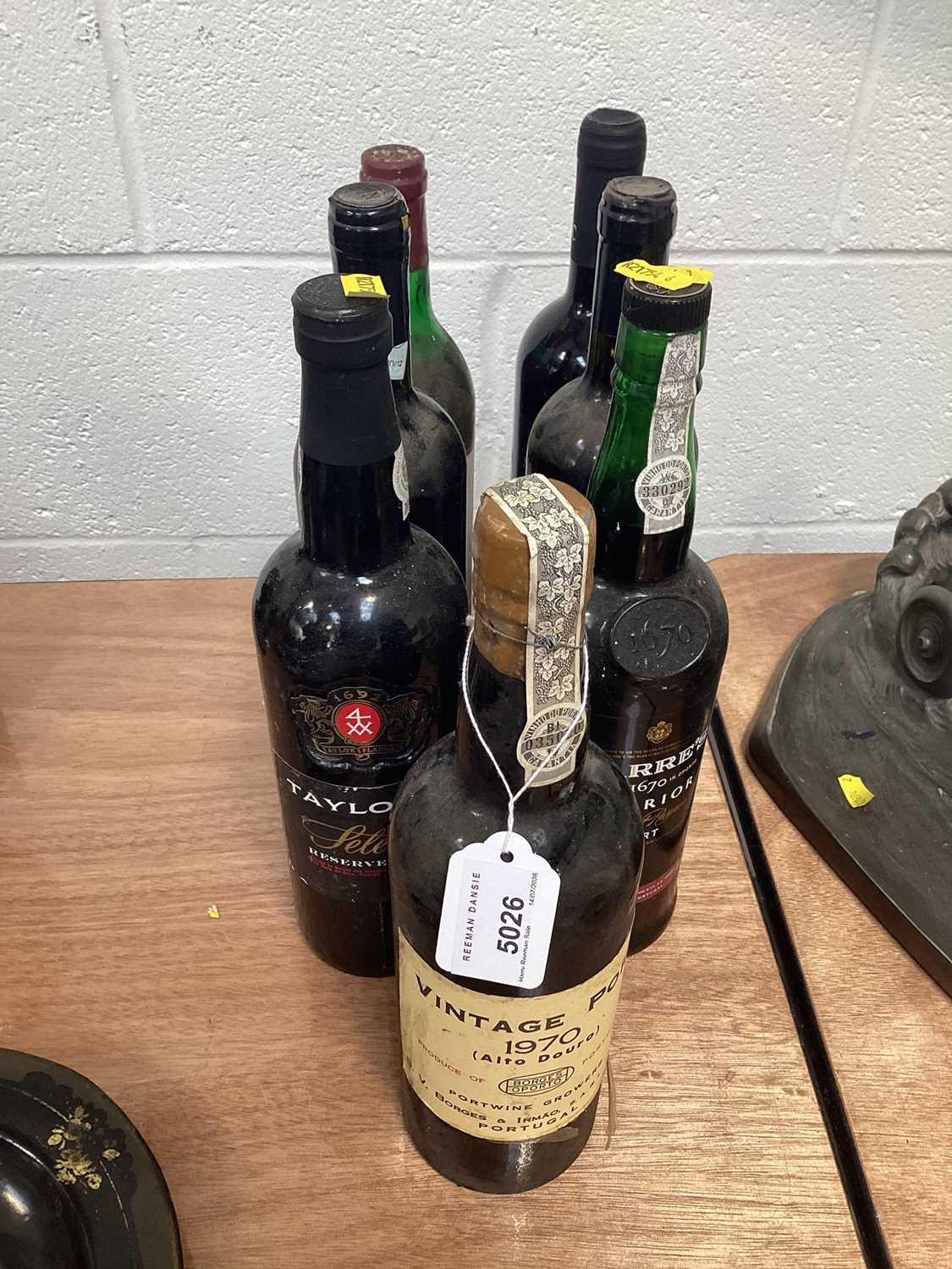 Lot 5026 - Borges Vintage Port 1970, together with other port and red wine (7 bottles)