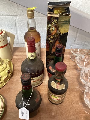 Lot 5033 - Courvoisier Three Star Luke Cognac (one bottle), together with other brandies and whisky 6 bottles